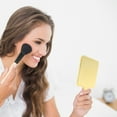 thumbnail image 3 of Unique Bargains 1pc Portable Chrome Handheld Mirror for Makeup and Grooming Gold Tone, 3 of 5