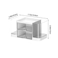 thumbnail image 3 of Clear Plastic Desk Organizer with Drawers and Compartments, Desktop Storage Caddy with Pen Holders for Office Supplies, Makeup, and Accessories, 3 of 6