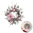 thumbnail image 3 of Christmas Pink Wreath Decor with Balls Artificial Plants Rattan Garland Festival Theme for Front Door Decoration (Lintel), 3 of 7