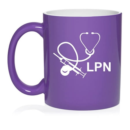 Licensed Practical Nurse LPN Ceramic Coffee Mug Tea Cup Gift (11oz Purple)