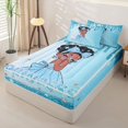 thumbnail image 2 of Castle Fairy Kwaii Bow Black Kawaii Princess Zipper Twin Comforter Sets with Fitted Sheet and 2 Pillowcases,Glittery Diamond Background Zipper Bedding Set,Cyan Sky Silver,4-Piece, 2 of 6
