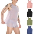 thumbnail image 5 of CENL Mens Sleeveless T Shirts Tank Top O Neck Ice Silk Vest Undershirts Breathable, 5 of 9