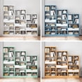 thumbnail image 2 of IOTXY Wooden Open Display Bookcase - 51" Height 7 Cubes Freestanding Storage Bookshelf with Drawer, Maple Yellow, 2 of 6