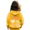 thumbnail image 4 of Grblisyd Christian Graphic Hoodies LOVE LIKE JESUS Hoodie for Teen Girls Cute Essentials Hoodie Christian Bible Verse Teen Girl Clothes Graphic Hoodies Pullover Sweatshirt Yellow 140, 4 of 6