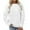 White, variant on UYISJ Womens Crewneck T Shirts Long Raglan Sleeve Sweatshirt Fall Loose Fit Pullover Tops Casual Solid Color Tops Pink 3XL