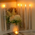 thumbnail image 5 of 6pcs Flameless Taper Candles with Timer Ivory 10.8" Battery Operated Dinner Long Candles, Smooth Wax Finish, Warm White LED, Remote & Batteries Included, 5 of 9