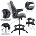 thumbnail image 4 of Emma + Oliver High Back Dark Gray Mesh Ergonomic Drafting Chair with Adjustable Flip-Up Arms, 4 of 13