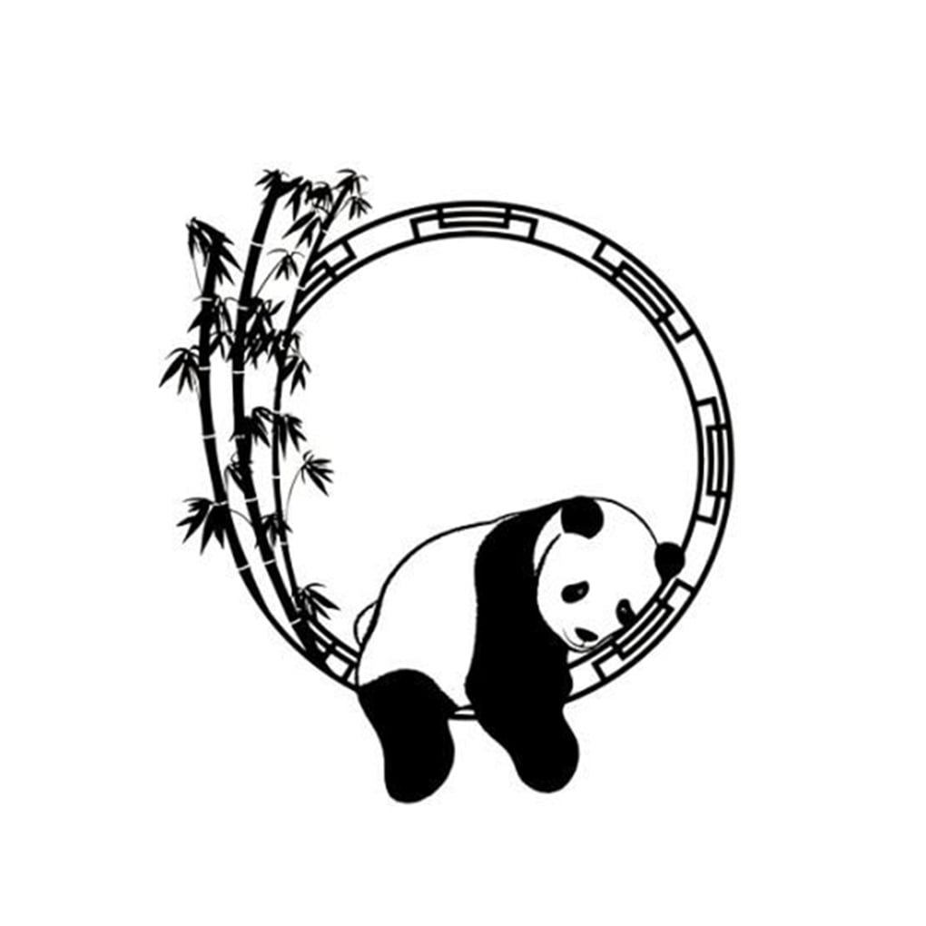 fashionhome Sleeping Panda Bamboo Wall Sticker PVC Removable Animal
