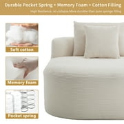 Homefun 67.5'' Oversized Chaise Lounge Indoor,Deep Seat Boneless Corduroy Sleeper Sofa Chair with 2 Pillows,No Assembly