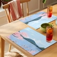 thumbnail image 4 of Nature Mountain Placemats Set of 8 Spring Blossoms Cherry Flowers Scenery Place Mats Indoor Wipeable Table Mats Washable Cloth Dining Table Placemats for Kitchen Holiday Party Home Decor 13x19 Inch, 4 of 9