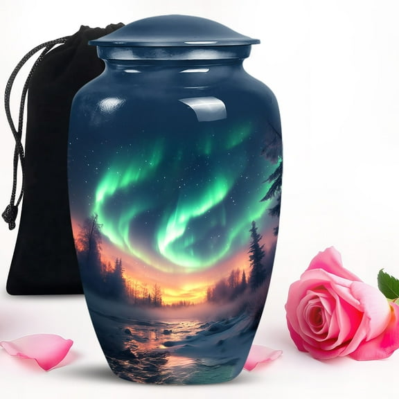 Aurora River Large Burial Urns For Adult Human Ashes - Funeral Cremation Urns For Ashes Men & Women - 10 Inch