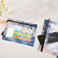 thumbnail image 4 of Dailycode 2 Pack Pencil Pouch for 3 Ring Binder Smooth Zipper Folders with Pockets Clear Window Pencil Case, Romantic Purple Heart, 4 of 6