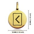 thumbnail image 2 of Stainless Steel Elder Futhark Kenaz Rune Round Medallion Pendant Necklace, 2 of 3