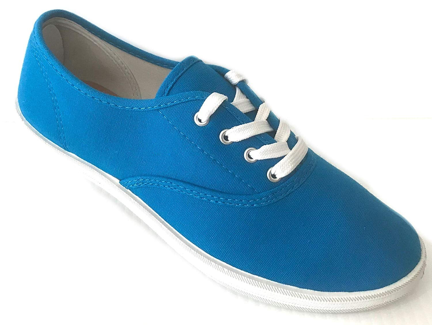 turquoise canvas shoes