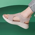 thumbnail image 5 of LOVZFMLL Women's Sandals Fashion Rhinestone Glitter Comfort Walking Hiking Wedge Sandals with Arch Support Summer Casual Outdoor Footwear Pink 7, 5 of 9