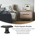 thumbnail image 4 of 6 Pcs Square Cabinet Knobs Black Dresser Vanity Desk Kitchen Hardware Pull Handle Door Aluminum Alloy, 4 of 6