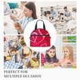 thumbnail image 3 of DouZhe Lunch Bags for Women and Men, Romance Valentine Pink Love Heart Prints Reusable Portable Insulated Cooler Waterproof Lunch Tote Bag for Travel Work School Picnic, 3 of 7