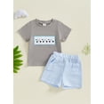 thumbnail image 4 of Baby Toddler Boys Summer Outfits 6 12 18 24 Months 2T 3T 4T Golf Embroidery Short Sleeves T-Shirt and Elastic Striped Shorts Set for 2 Piece Clothes Set, 4 of 9
