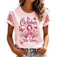 thumbnail image 3 of IMENGL Short Sleeve Top for Womens Basic Breast Cancer Ribbon Breast Cancer Support Cancer Awareness Tee Casual Loose Women's Short Sleeve T Shirt,M-XXXXXL, 3 of 6