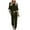 Army Green, variant on jsaierl Sweatsuits for Women Set 2 Piece Casual Crew Neck Sweatshirt and Drawtring Sweatpant Sets Color Block Tracksuit Lounge Outfit