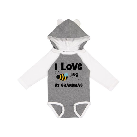 Inktastic Grandkids Visit Grandma Honey Bee Boys or Girls Long Sleeve Baby Bodysuit