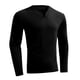 thumbnail image 2 of Blusas y camisas de manga larga con cuello en V para hombre, estilo casual, de color liso, con empalme, de manga larga y cuello en V, de poliéster y algodón., 2 of 8