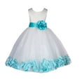 thumbnail image 2 of Ekidsbridal Girl Bridesmaid Flower Girl Dress - Flower Petals Ivory Lace Tulle with Bow Sash 165T-A (Size: S-12), 2 of 3