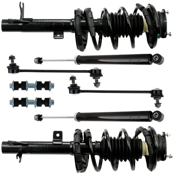 CCIYU Complete Suspension Kit Fits 2000 2001 2002 2003 2004 2005 for Ford Focus Includes Front Strut Spring Assembly Rear shock absorber Stabilizer Bar Link Kit