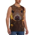 thumbnail image 2 of Daiia Sunset Sunflower Cow Printed Men's Tank Tops,Casual Soft Sleeveless Gym Muscle Shirts Bodybuilding Tee-Large, 2 of 8
