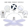 thumbnail image 3 of Luz de garaje E27 60 W LIUYMXG Luz de taller deformable 6500 K 5500 LM 4 paneles ajustables, 3 of 5