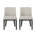 thumbnail image 2 of Noble House Elmore Fabric Upholstered Wood Dining Chairs, Set of 2, Light Gray and Weathered Gray, 2 of 10