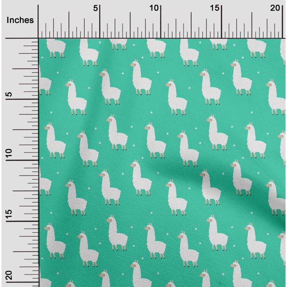 oneOone Viscose Chiffon Sea Green Fabric Sheep Dress Material Fabric Print Fabric By The Yard 42 Inch Wide