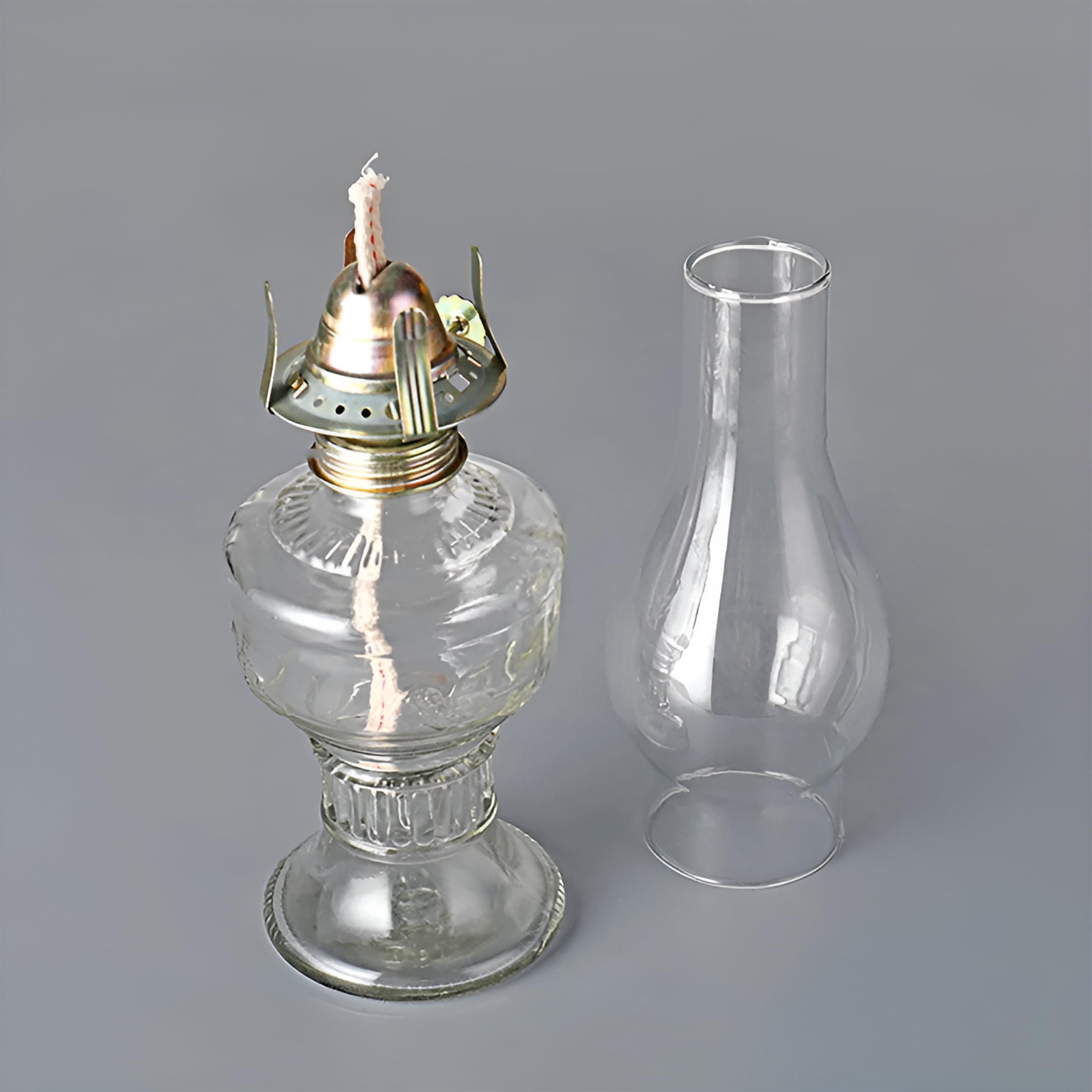LAMIRO Oil Lamps for Indoor Use Vintage Kerosene Lamp Clear Hurricane Lamp Rustic Kerosene Lantern with Adjustable Fire Wick Lighting Oil Lantern for Home Emergency Lighting