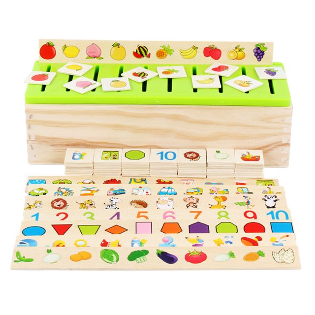Clasificadores de formas, juegos de fósforos, juguetes educativos de madera para niños, caja de clasificación para niños, juego de juguetes Inevent FN0393-00B
