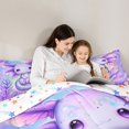thumbnail image 4 of Homewish Cute Purple Axolotl Bedding Comforter Set, Dreamy Cartoon Animal Twin Comforter Sets, Groovy Flower Plant Reversible Bedding Set, Microfiber Bedroom Decor, 2pcs, 4 of 7