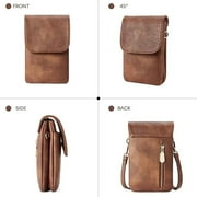 FEKOTS Unisex PU Mini Crossbody Bag, Brown,womens bag personalized