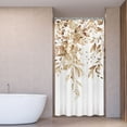 thumbnail image 4 of Tan Eucalyptus Shower Curtain Sets, Watercolor Light Brown Leaves on The Top Plant with Floral Bathroom Decoration 36x72 Inch with Hooks, 4 of 6