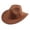 Brown, variant on Unisex Western Cowboy Fedora Hat Retro Flat Brim Felt Performance Wide Brim Jazz Cap Outdoor Summer Hot Pink