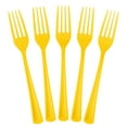 thumbnail image 4 of Exquisite Plastic Disposable Forks - 50 Count, Yellow Party Supplies, 4 of 8