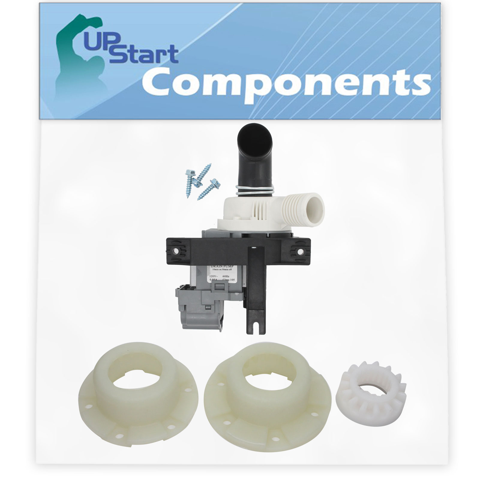 W10536347 Washer Drain Pump & 280145 Hub Kit Replacement for Maytag MTW6600TB0 Washing Machine - Compatible with W10217134 Water Pump & W10820039 Basket Hub Kit - UpStart Components Brand - image 1 of 4