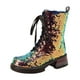 thumbnail image 1 of NECHOLOGY Botas Mujer Zapatos Botines para mujer Botines de mujer Lentejuelas de comercio exterior de moda en otoño e invierno Cómodo Punta redonda Tacón cuadrado Tacón grueso (B, 7.5), 1 of 7