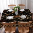 thumbnail image 4 of Golden Black Rectangle Tablecloth, Coastal Sun Moon Mysterious Abstract Waterproof & StainResistant Tablecloth, Washable Oil-proof Table Cover for Dining/Party/Wedding/Camping/Buffet 60x102 In, 4 of 9