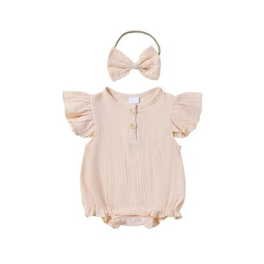 WRKEKC Baby Girl Casual Romper, Toddler Girl Summer Jumpsuit, Baby Summer Onesie Newborn Climbing Clothes Short Sleeve Thin Bag Fart Clothes