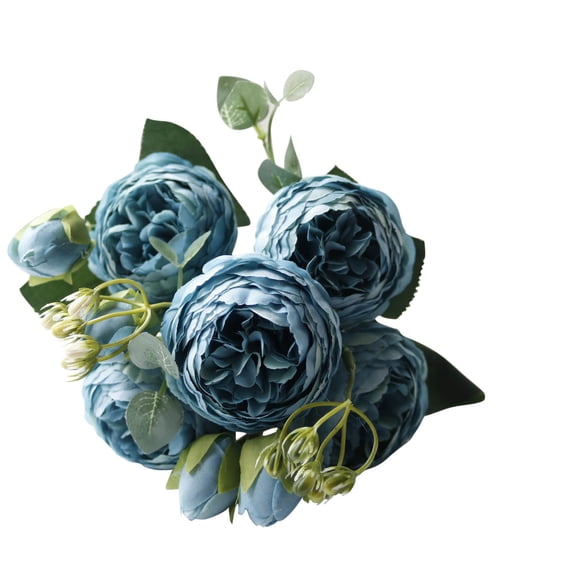 JWZZYD Artificial Fake Roses Flowers,12",Realistic Faux Silk Rose Bouquets,Elegant Floral Plant Decoration,for Wedding Home Bridal Floral Table Centerpieces Arrangements(Dusty Blue,1PC)