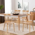 Natural Dining Chairs Set of 6 Windsor Chairs with Bentwood Legs ...