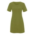 thumbnail image 2 of PATLOLLAV Womens Dresses,Fashion Women Casual Short Sleeve O-Neck Solid Ladies Loose Mini Dress, 2 of 5