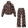 thumbnail image 4 of SCRAWLGOD Valentine's Day Decor Heart Sloth Print Pink Black Lounge Sets for Women Turtleneck Pullover Sweatshirt Wide Leg Sweatpants Fashion 2 Piece Outfits Casual Sweatsuit Comfortable Tracksuit, S, 4 of 7