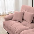 thumbnail image 3 of 94.4" Chenille Cloud Loveseat Sofa, 2-Seater Modern Sectional Couch with 6 Pillows and Ergonomic Design, Tufted Upholstered Seat with Fixing Buckle for Living Room, Bedroom, Pink, 3 of 9