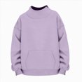 thumbnail image 4 of Gerichy Sweatshirts for Girls Long Sleeve Turtleneck Sweatshirt Loose Casual Pullover Tops Preppy Fall Winter Warm Clothes 3T-16T, 4 of 6