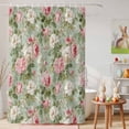 thumbnail image 6 of Shower Curtain Watercolor Camellia Shower Curtains for Bathroom Decor, Waterproof Polyester Shower Curtain Set with Hooks, Standard Size 72" x 72" Spring Vintage Floral Green, 6 of 9